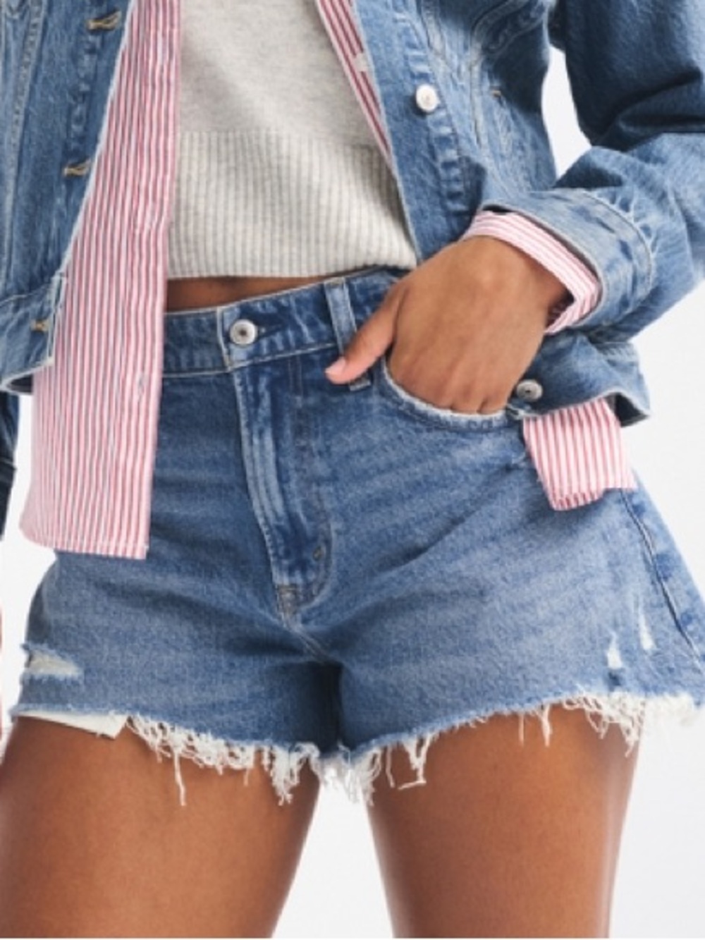 Abercrombie & Fitch Curve Love 4” Mom Short High Rise